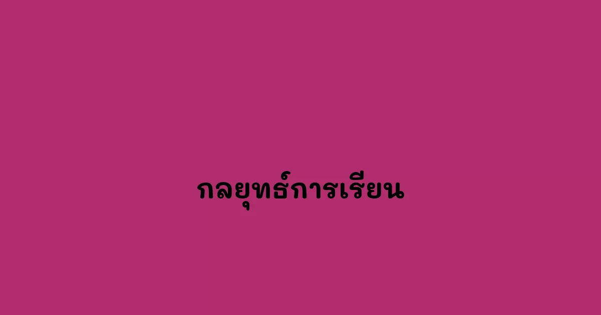 กลยุทธ์การเรียน